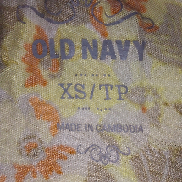 Old Navy floral yellow spaghetti strap tank top women's xs - Picture 2 of 2